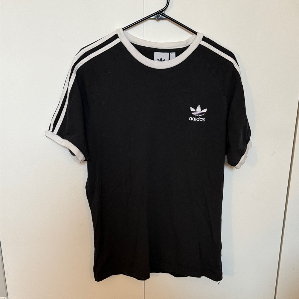 Adidas Black Tee with White Accents